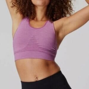 Sweaty Betty Heather Purple Seamless Knit Sports Bra Size Small